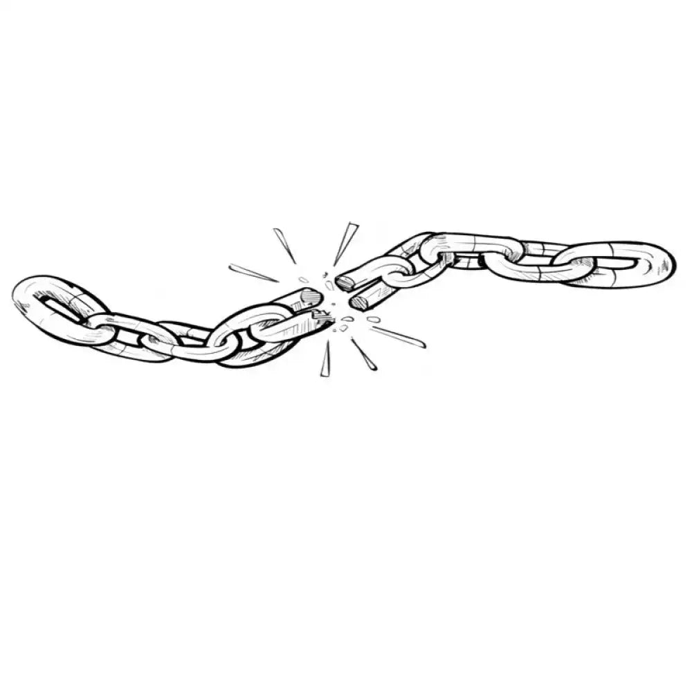 Hand-drawn broken chain tattoo sticker design for Break The Chain