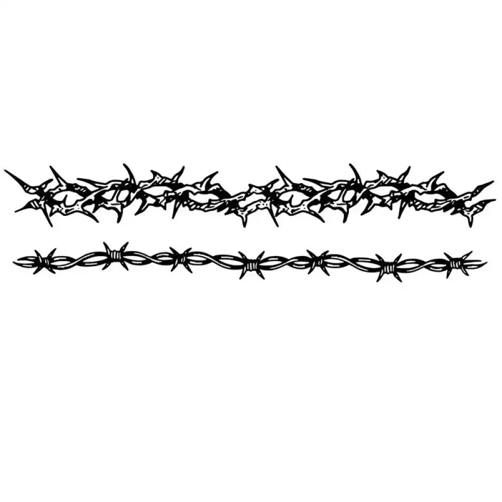 Thorn & Barbed tattoo sticker with two intertwined barbed wire strands