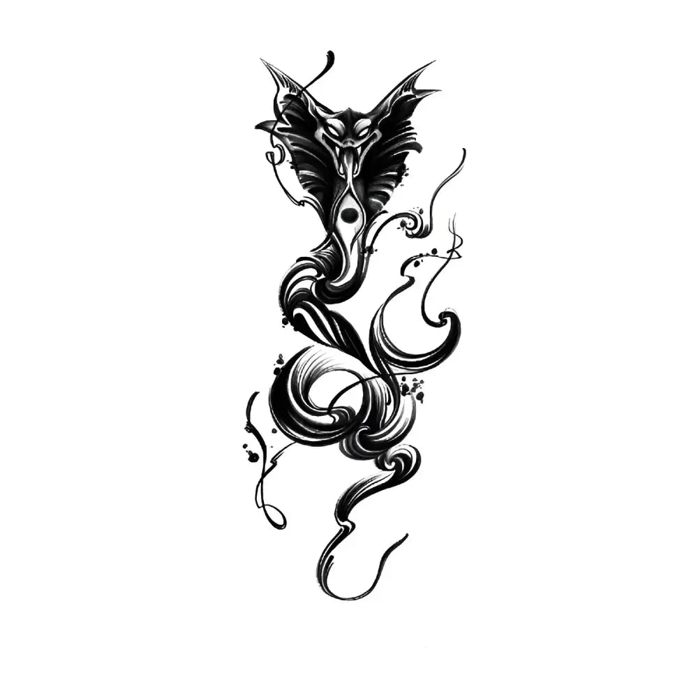 Ink Cobra black and white tribal cobra head tattoo sticker design