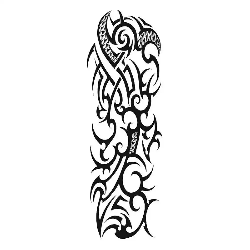 Black tribal full arm tattoo design for Mark of the Godhunter