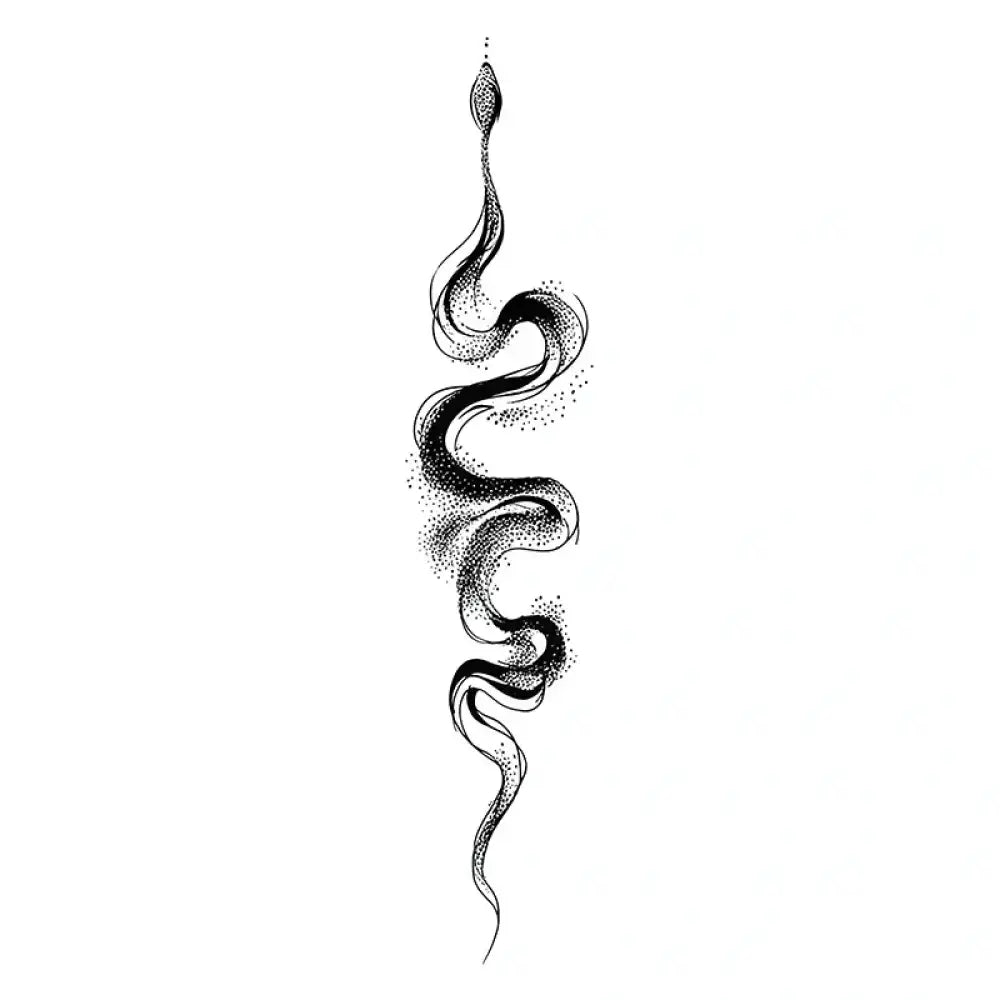 Abstract Snake Flow black and white tattoo sticker design