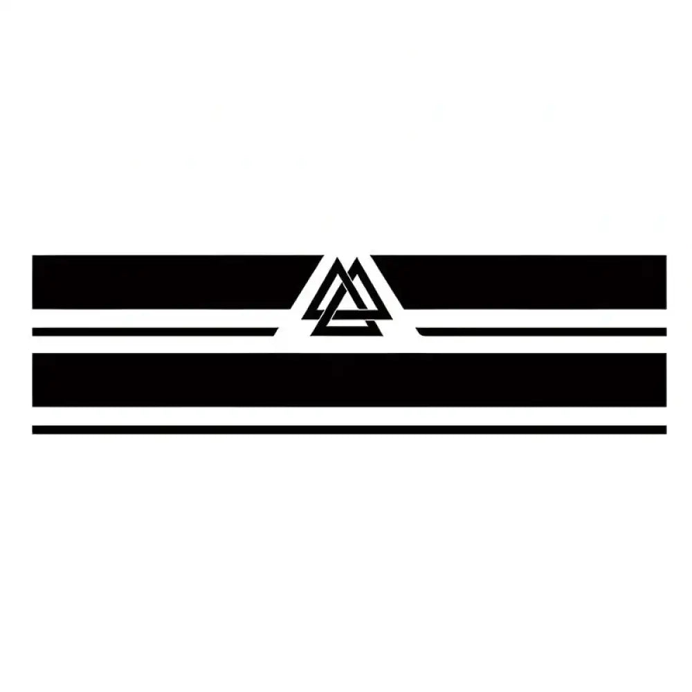 Black and white geometric stripe band with Valknut symbol