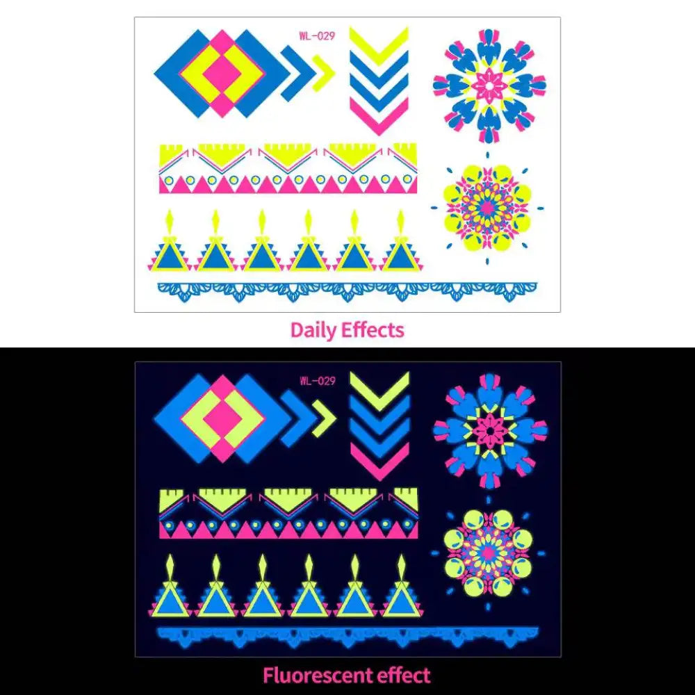 Night’s Bloom Adornments: Daily Effects and Fluorescent temporary tattoos