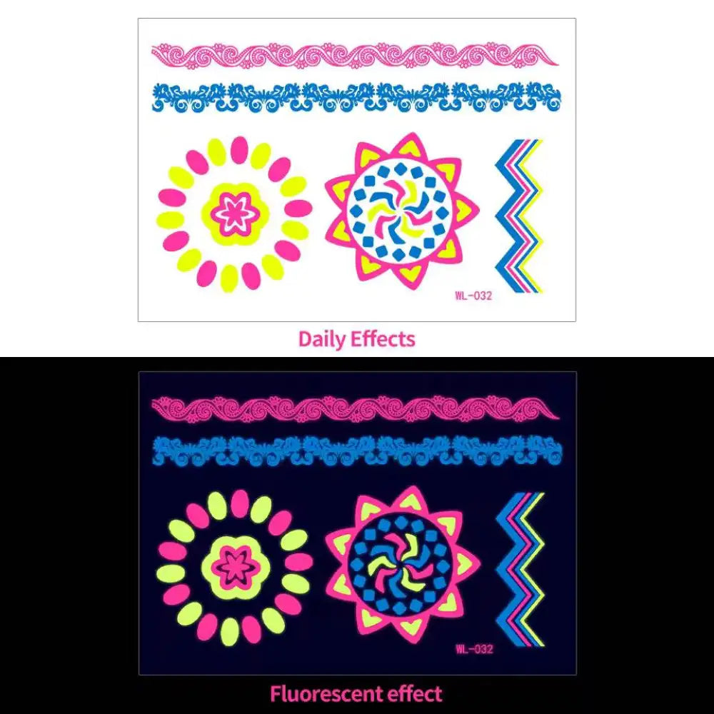 Night’s Bloom Adornments: Glow-in-the-Dark Temporary Tattoo Stickers
