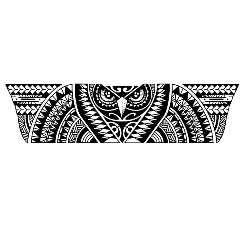 Black and white owl totem tribal tattoo sticker design