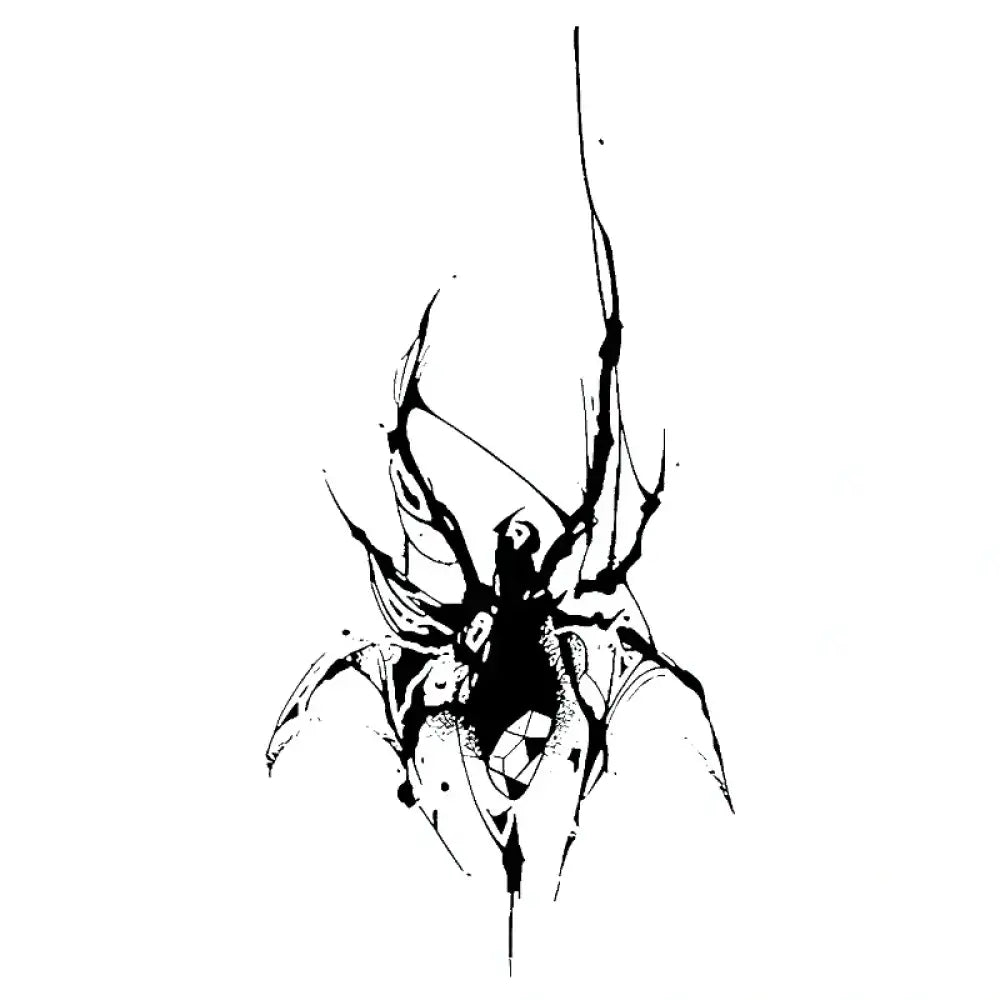 Ink-Splatter Spider: black ink-splattered tattoo sticker with real reviews