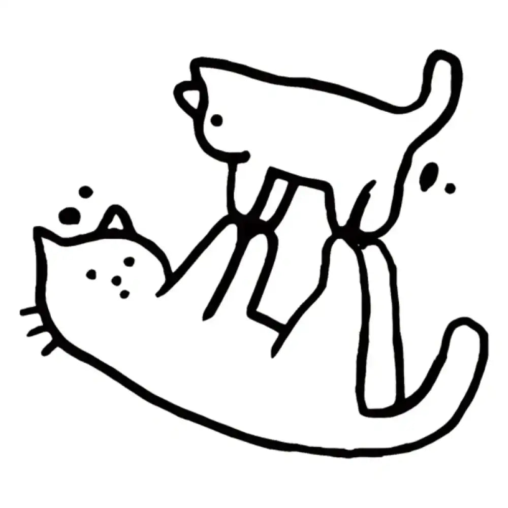 Playful doodle cats line drawing tattoo sticker design