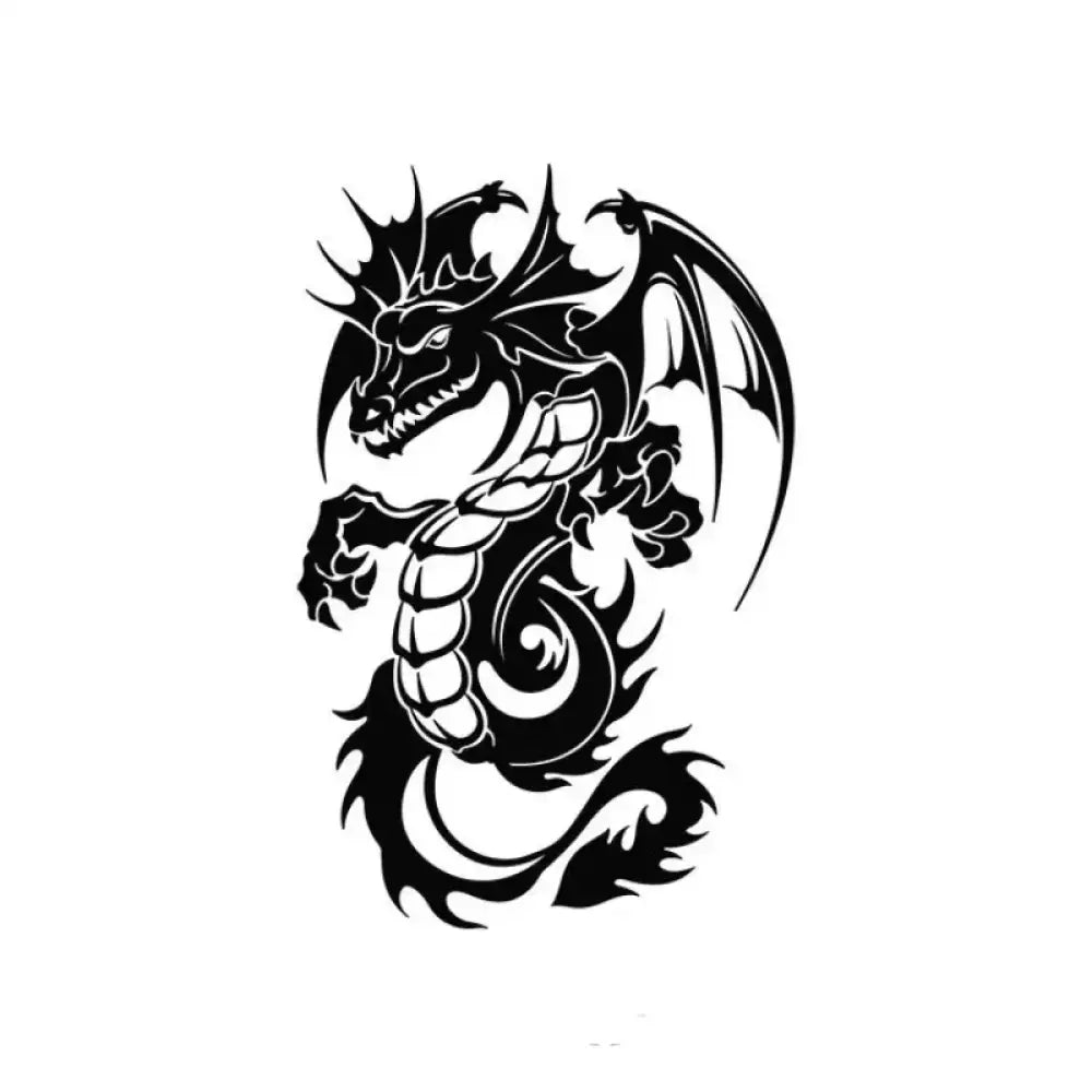 Black tribal dragon tattoo design for Tribal Dragon Totem