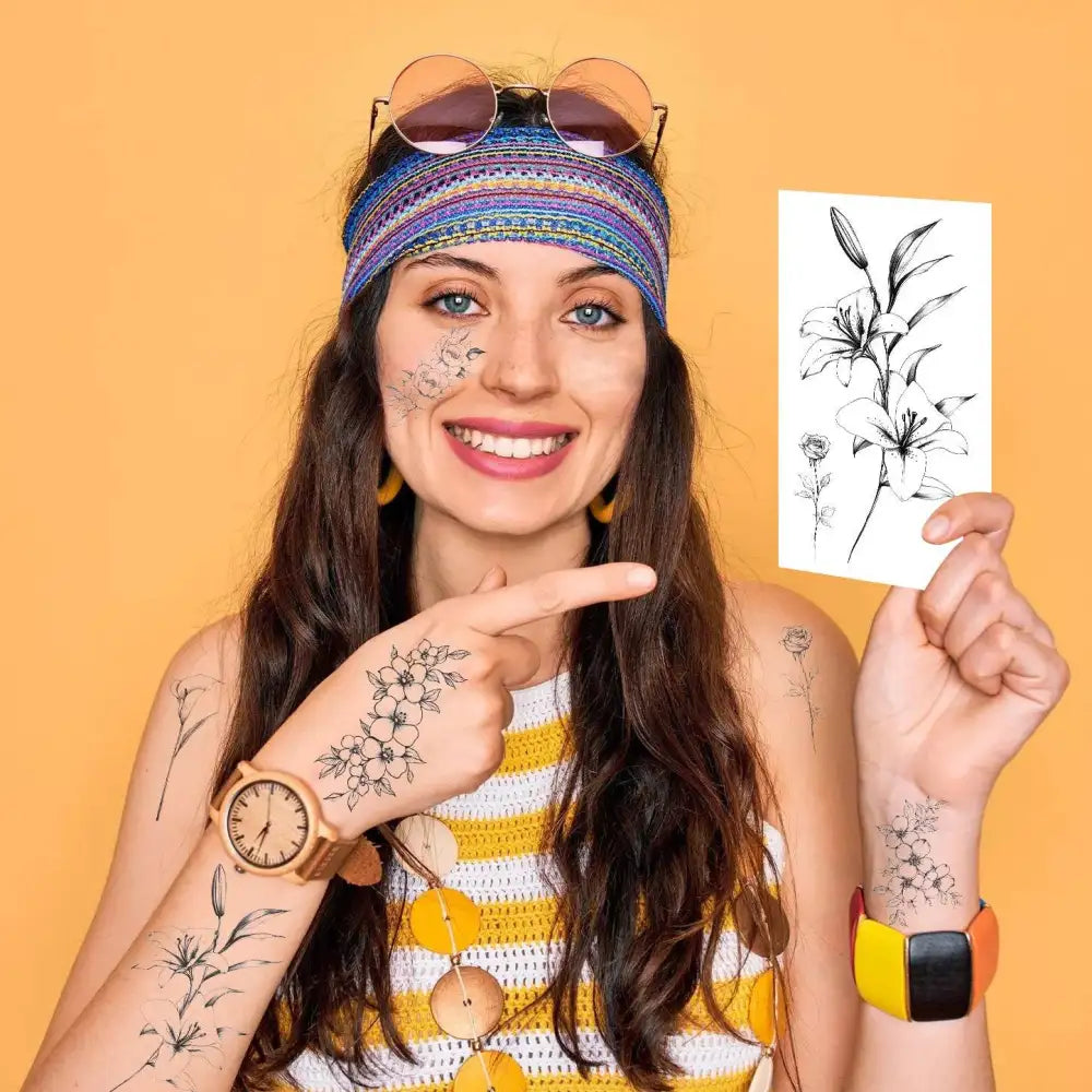 Wrist Temporary Tattoo Stickers- 6.8*12cm - Jattoo