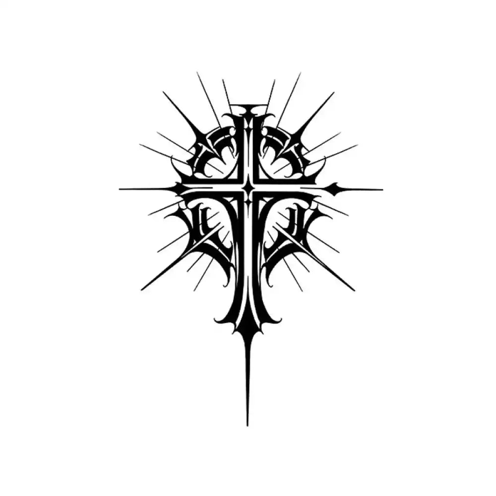 Stylized Thorned Halo Cross with sharp, spiky extensions radiating outward