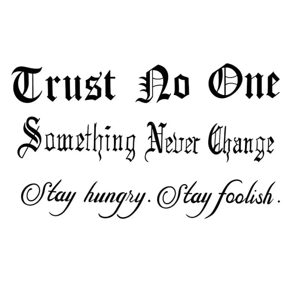 Decorative fonts featuring inspirational trust change and foolish phrases in Trust Change Foolish product