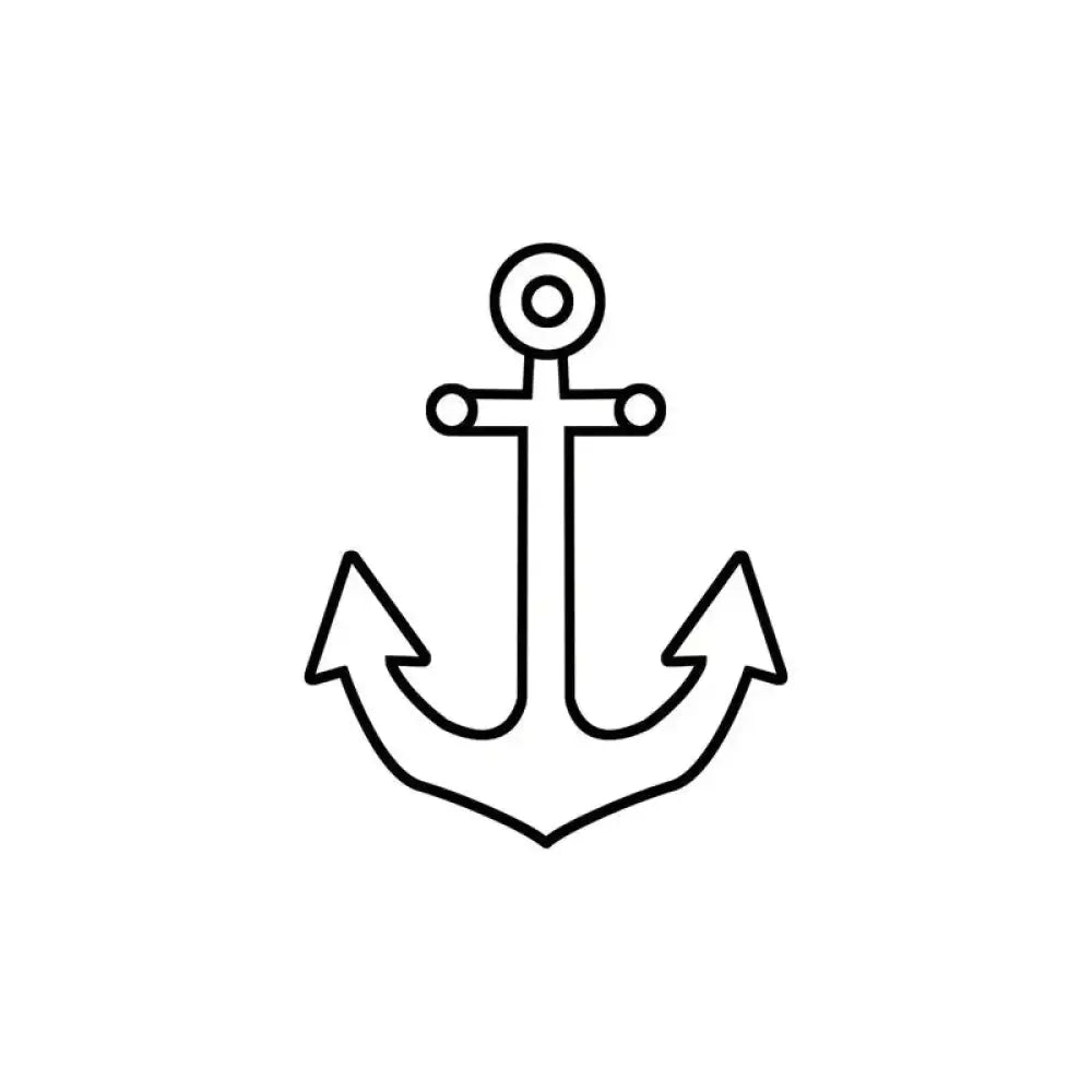 Black outline drawing of a ship’s anchor tattoo sticker for small bold black anchor tattoos