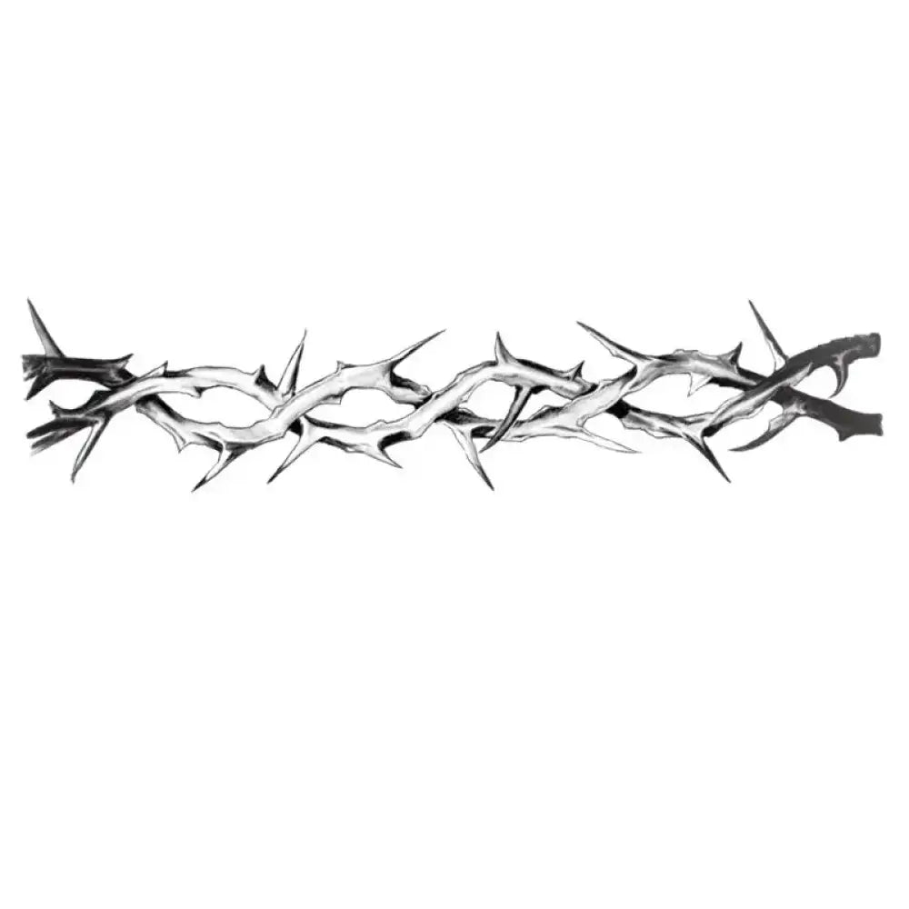 Black and white thorn vine graphic, small tattoo sticker design