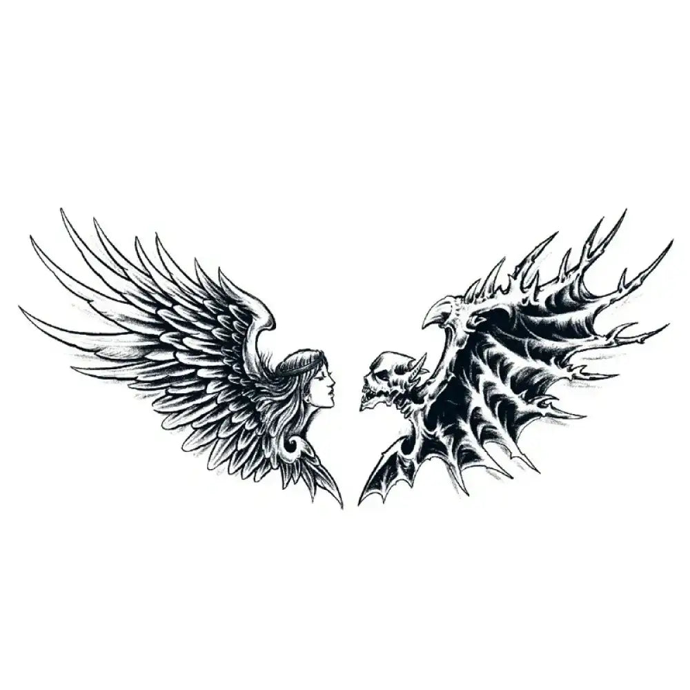 Angel and Devil Wings Tattoo Design Sticker
