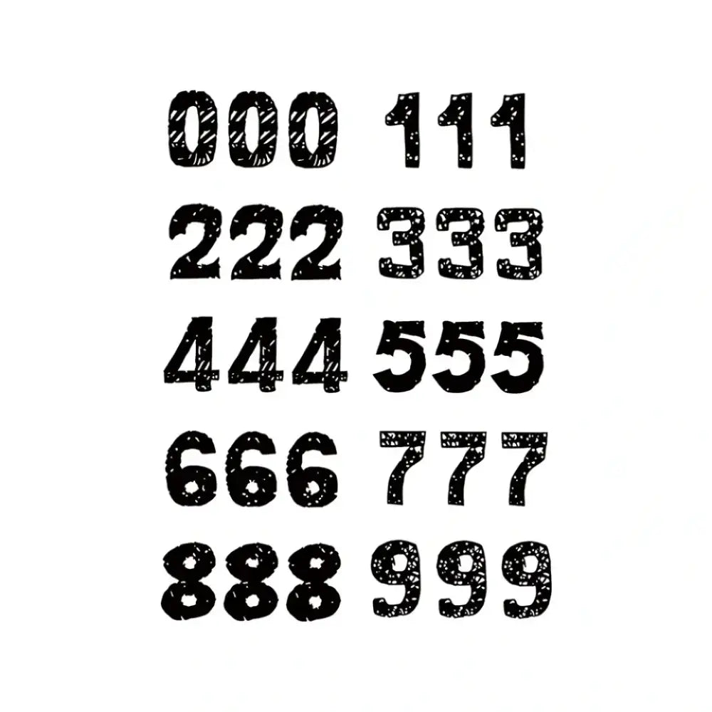 Distressed Angel Numbers 000-999 Tattoo Sticker Design