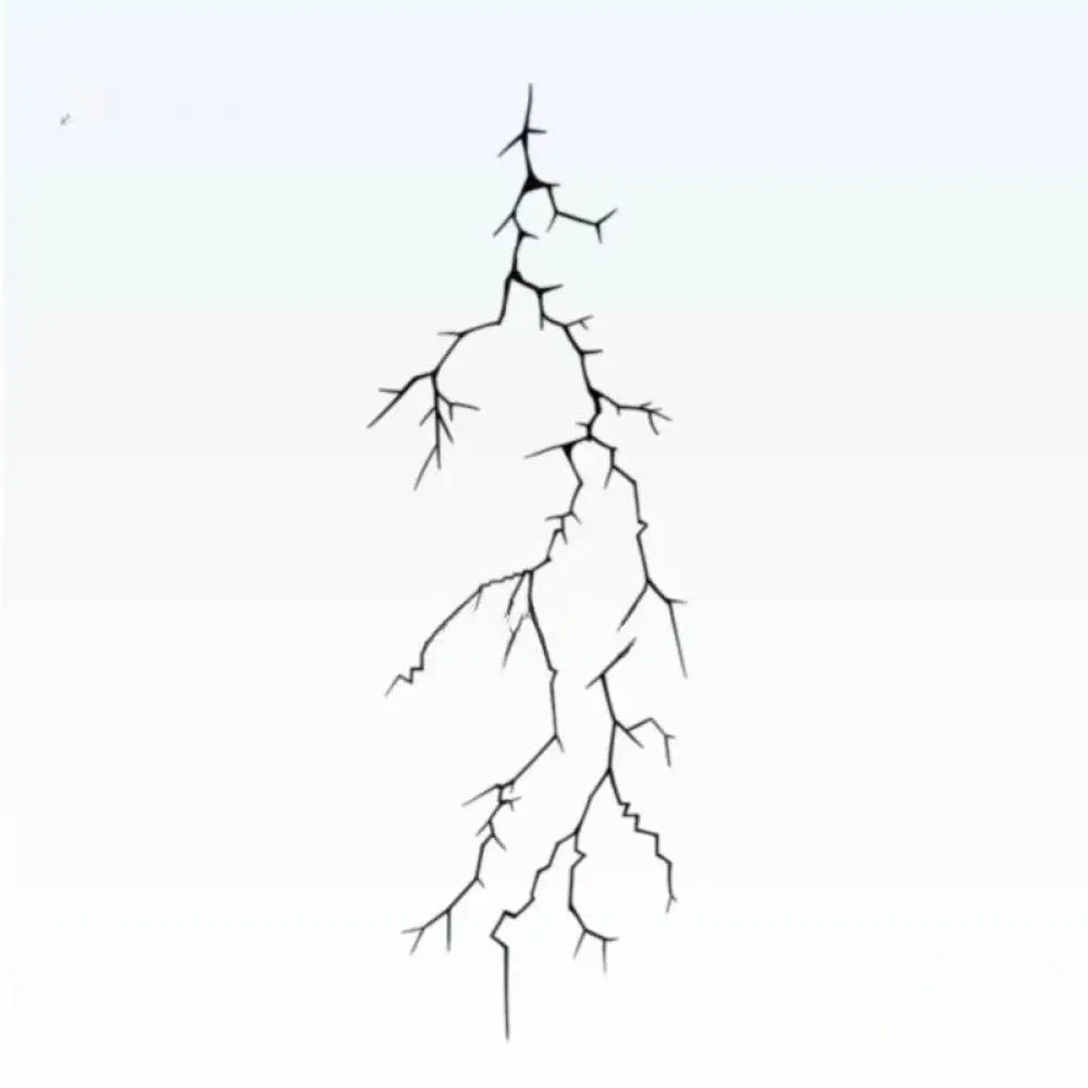 Jagged black crack temporary tattoo sticker, 15 x 6cm, small tattoo design