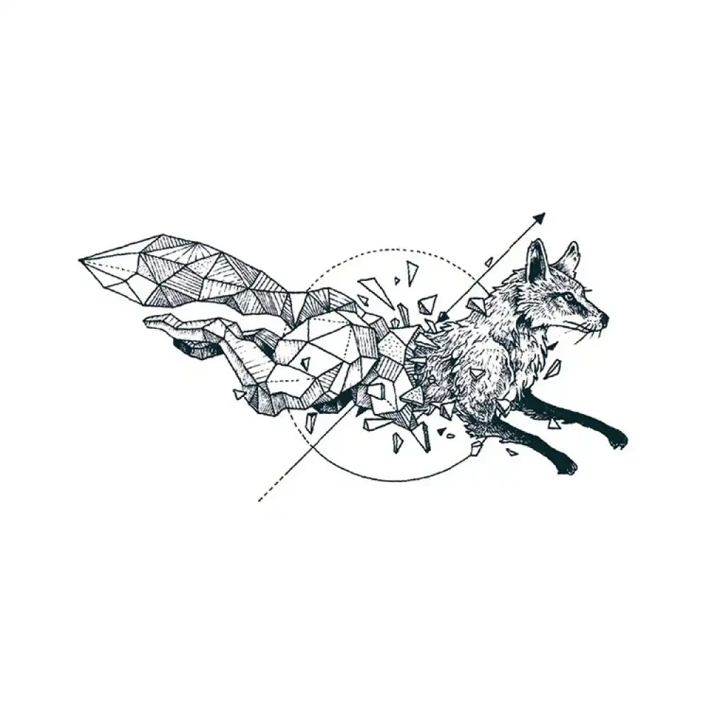 Abstract geometric fox in Crystal Fox tattoo sticker design