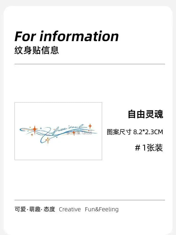 Free soul - Temporary - 8.2 x 2.3 cm - Jattoo