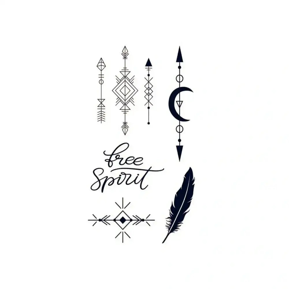 Boho-style small tattoo stickers from Geometry Bundle 2