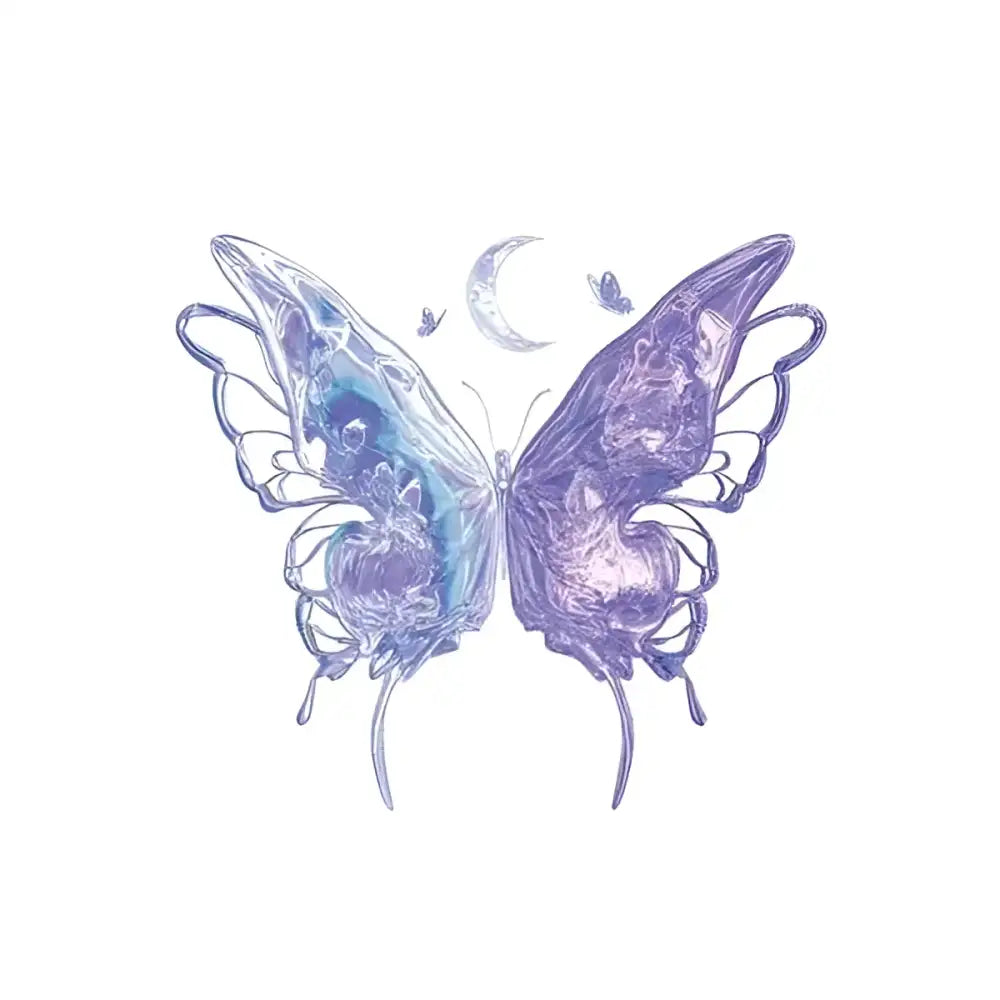 Iridescent Chrysalis tattoo sticker with real reviews, featuring an advanced hand-drawn butterfly design