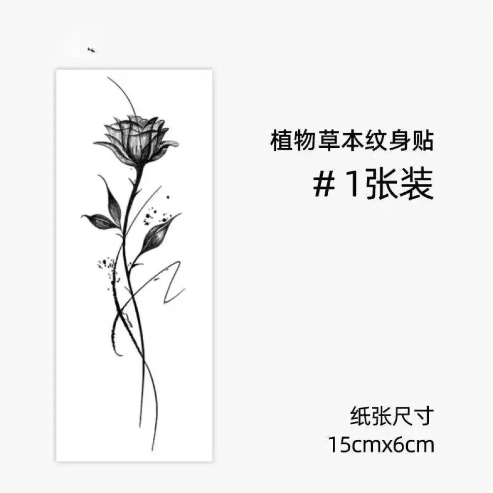 Black and white rose small tattoo sticker design from May bells