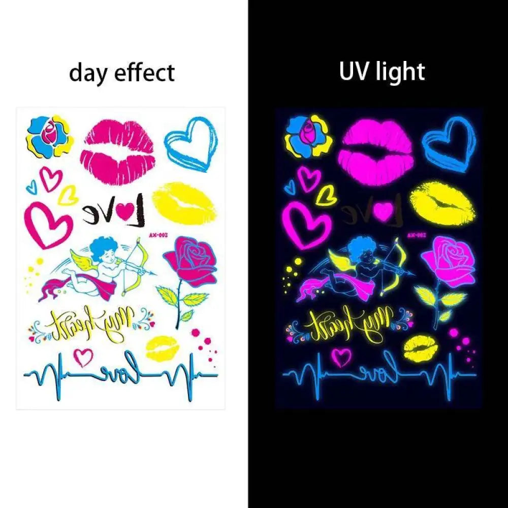 Dark graffiti AX - Fluorescent Tattoo - Jattoo