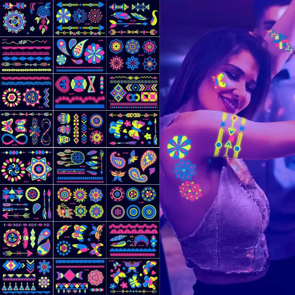 Dark Graffiti - Fluorescent Tattoos  - Jattoo