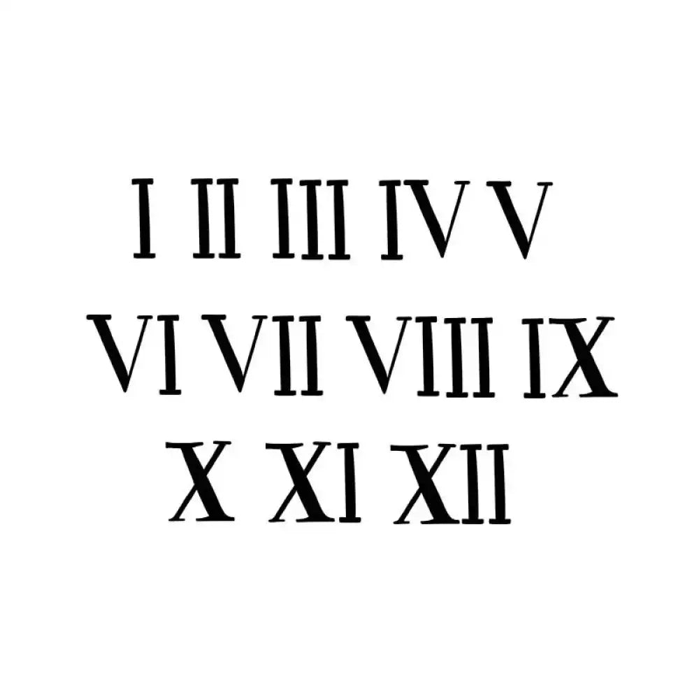 Roman numerals I through XIII tattoo sticker for small tattoos and body art