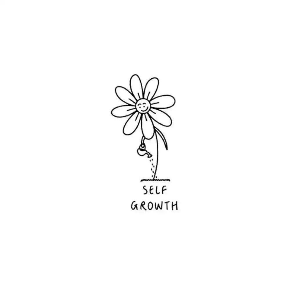 Self Growth Daisy Tattoo Sticker with advanced hand-drawn design and real reviews