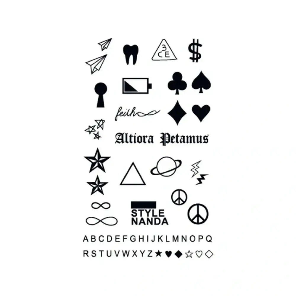 Sheet of small tattoo designs in Simple & Small Bundle C tattoo sticker