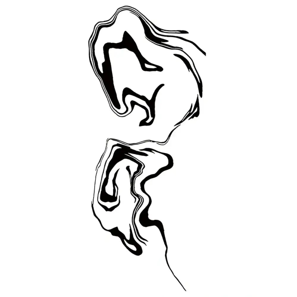 Black and white marbled abstract ripple lines tattoo sticker