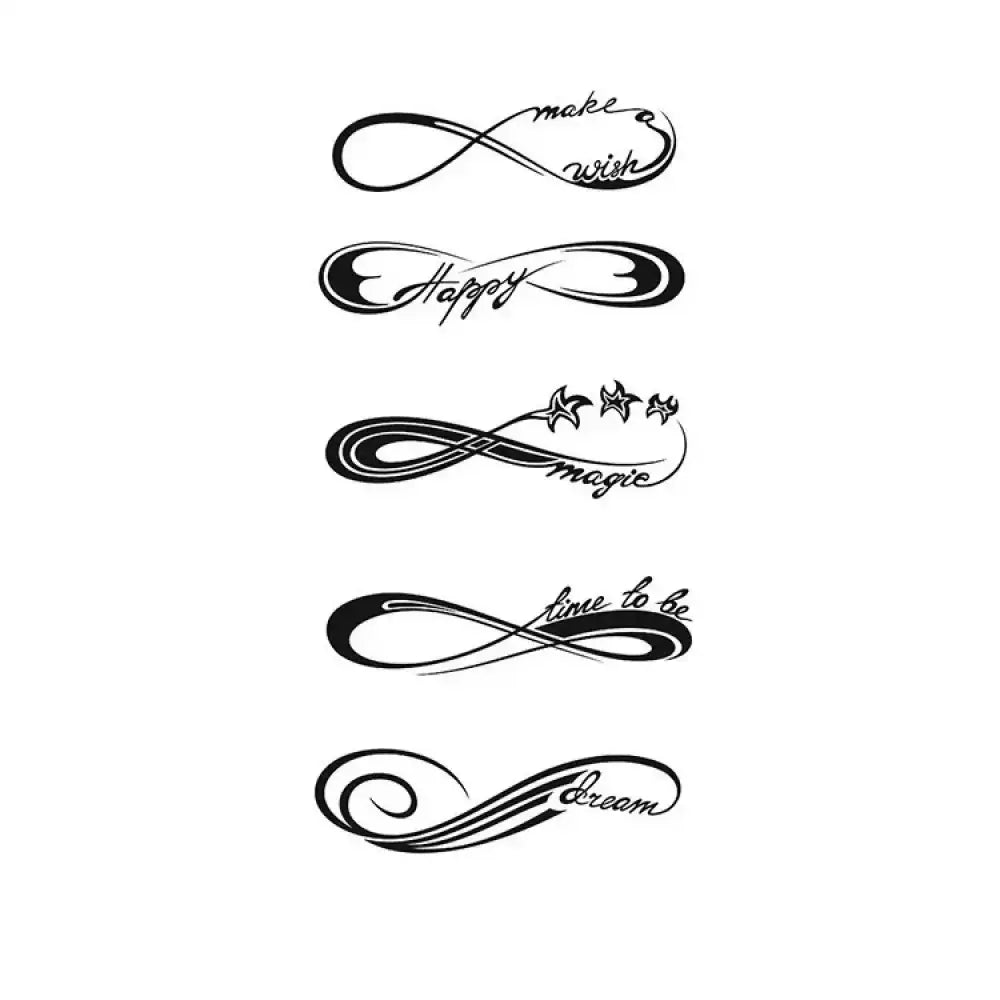 Infinity symbol bundle of five tattoo sticker designs