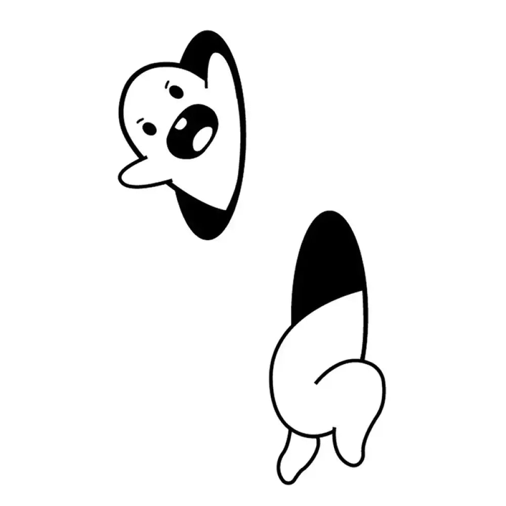 Cartoon character peeking from hole in The Tunnel small tattoo design