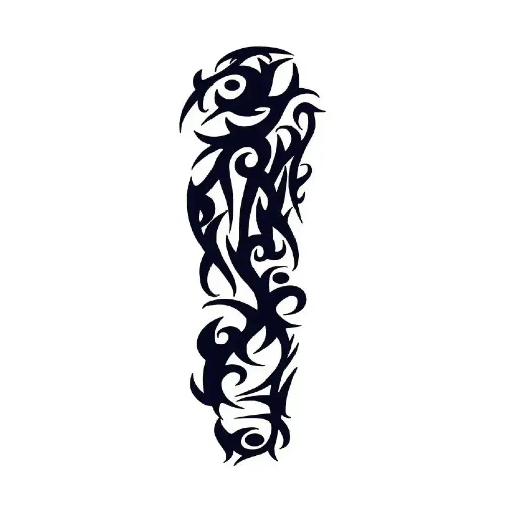 Full arm black ink tribal tattoo sticker Totem Sleeve 1