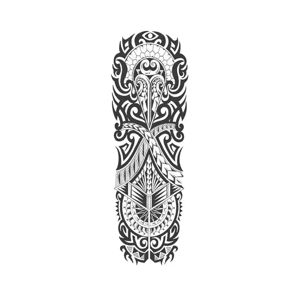 Black and white tribal totem sleeve tattoo sticker design